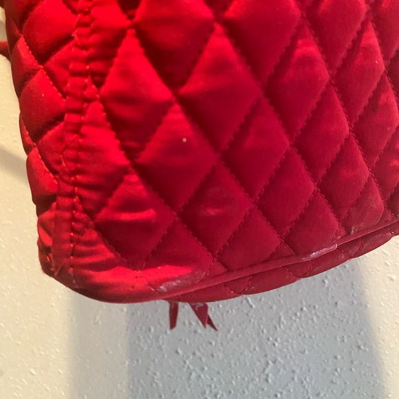 Red Quilted Vera Bradley Weekender Bag - Picture 5 of 11